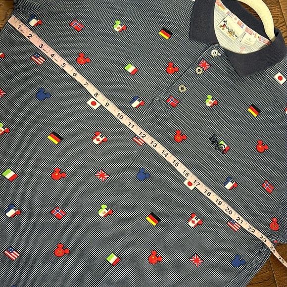 VINTAGE Disney EPCOT Mickey world flags polo size XL 100% Cotton - Picture 12 of 13
